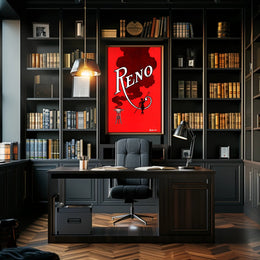 Devilish Reno Art Deco Vintage Travel Poster