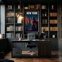Futuristic New York Poster Neon Cityscape for Urbanites