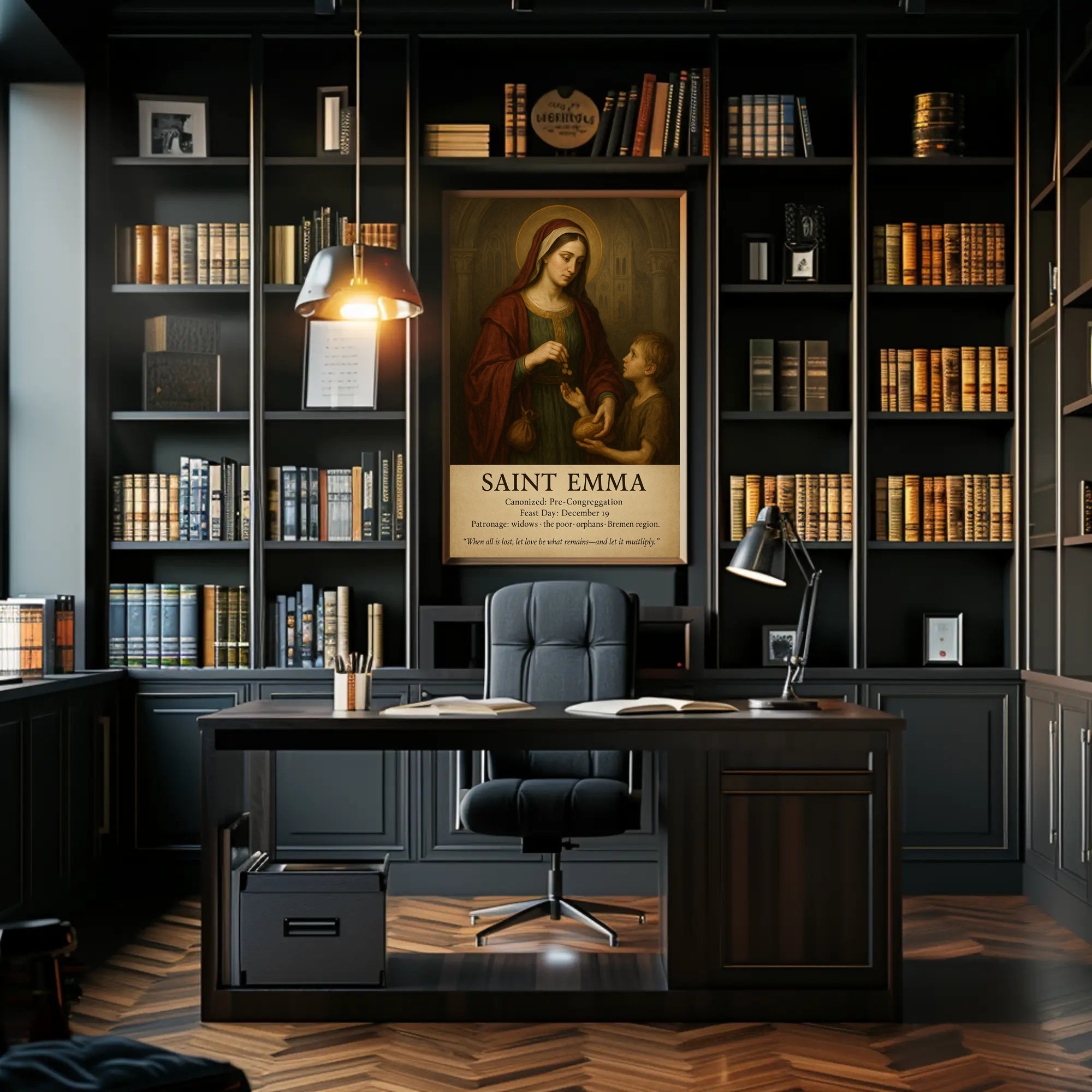 Saint Emma: Compassionate Icon of Charity in Heritage Poster