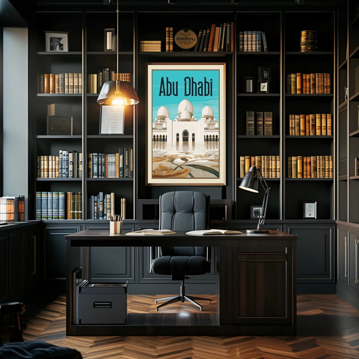 Abu Dhabi Sheikh Zayed Grand Mosque Elegance Travel Poster