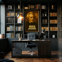 Andrew Jackson Poster Vintage Analog Film Aesthetic Presidential Portrait Wall Art Historical Print