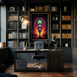 Journey Through the Neon Tunnel Poster