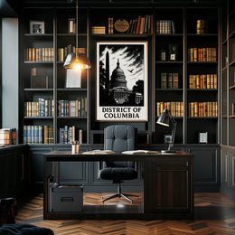 District of Columbia Capitol Silhouette Poster