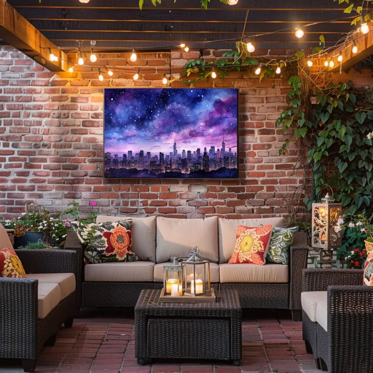 Starry Cityscape Poster