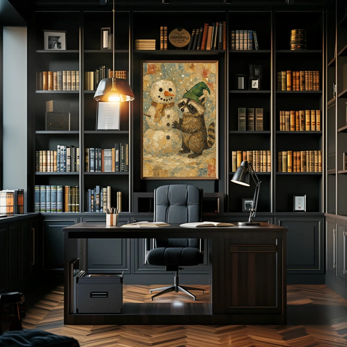 Winter Wonderland With Raccoon And Poster