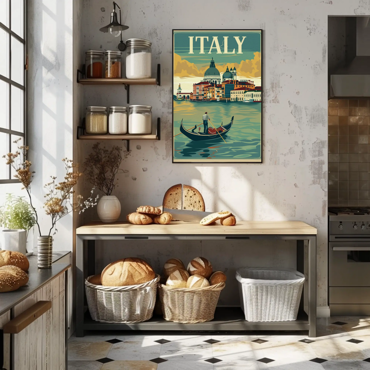 Italy Gondola Venice Grand Canal Travel Poster