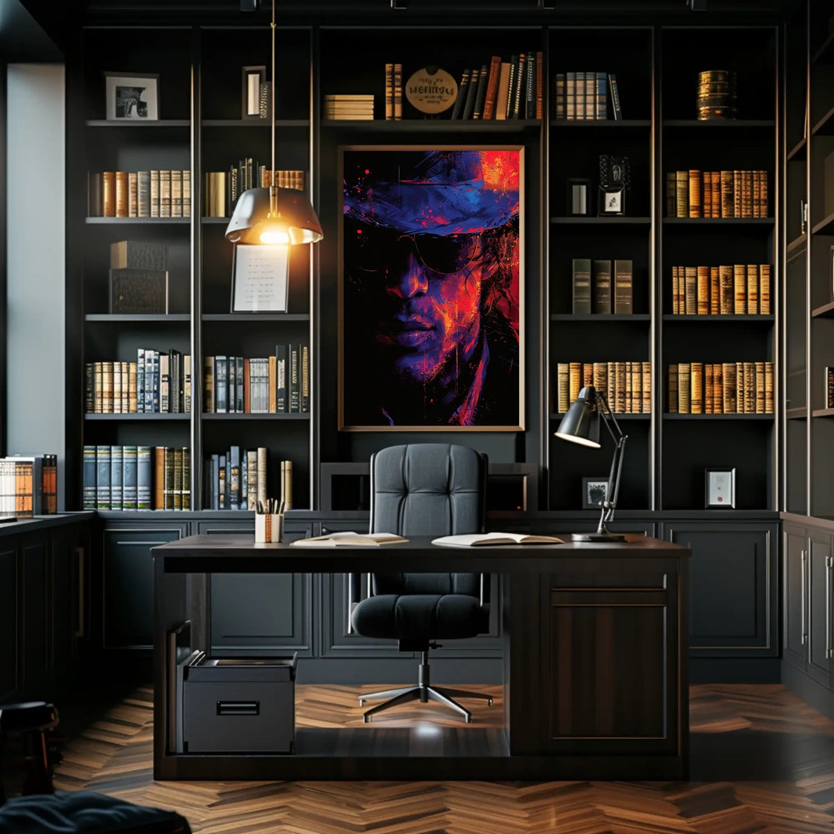 Mystery Noir Abstract Art Poster: Enigmatic Persona
