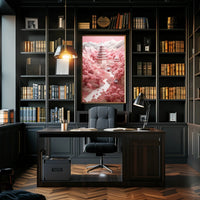 Serene Cherry Blossom Landscape Poster