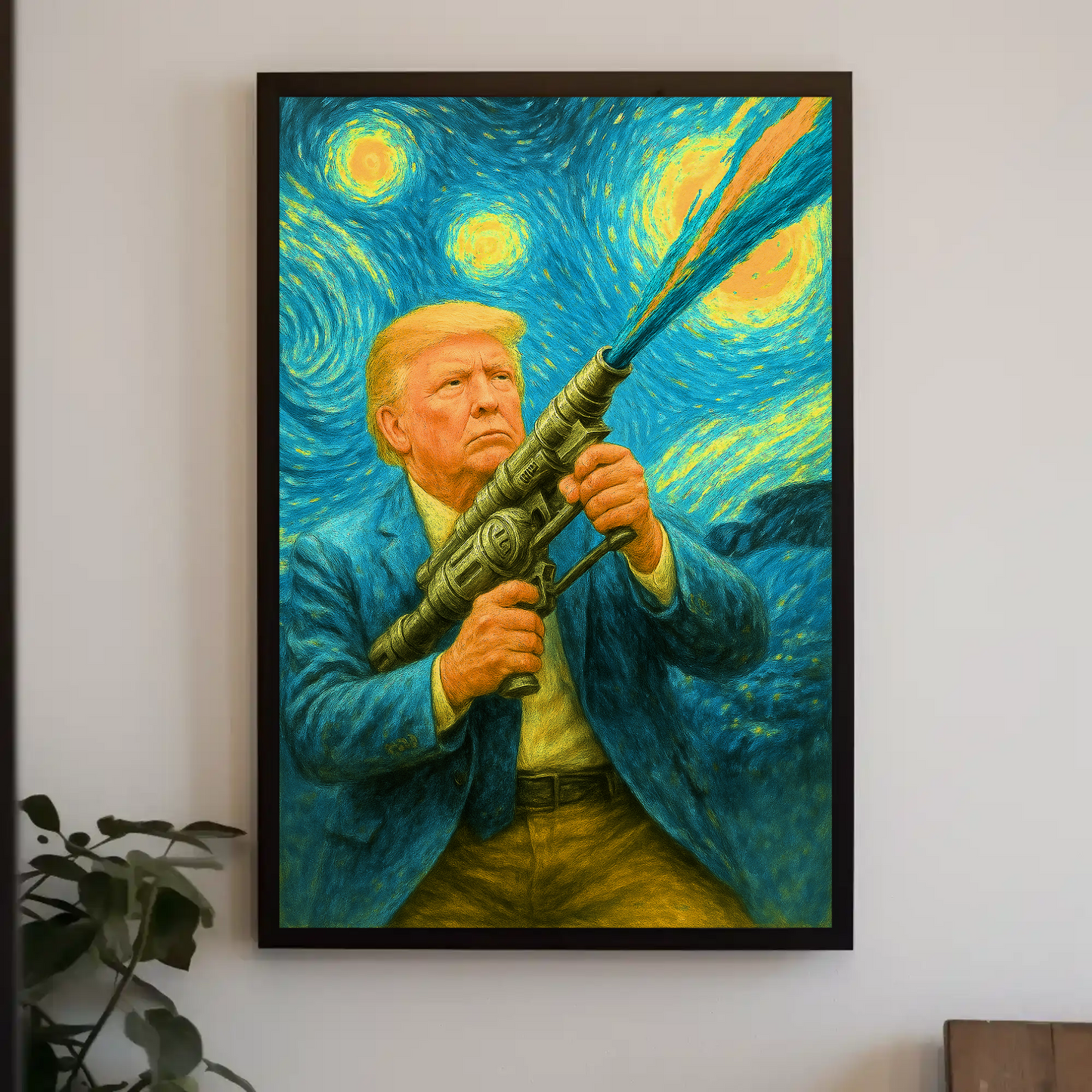 Trump Van Gough Starry Night Vintage Poster