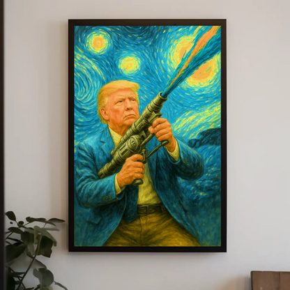 Trump Van Gough Starry Night Vintage Poster