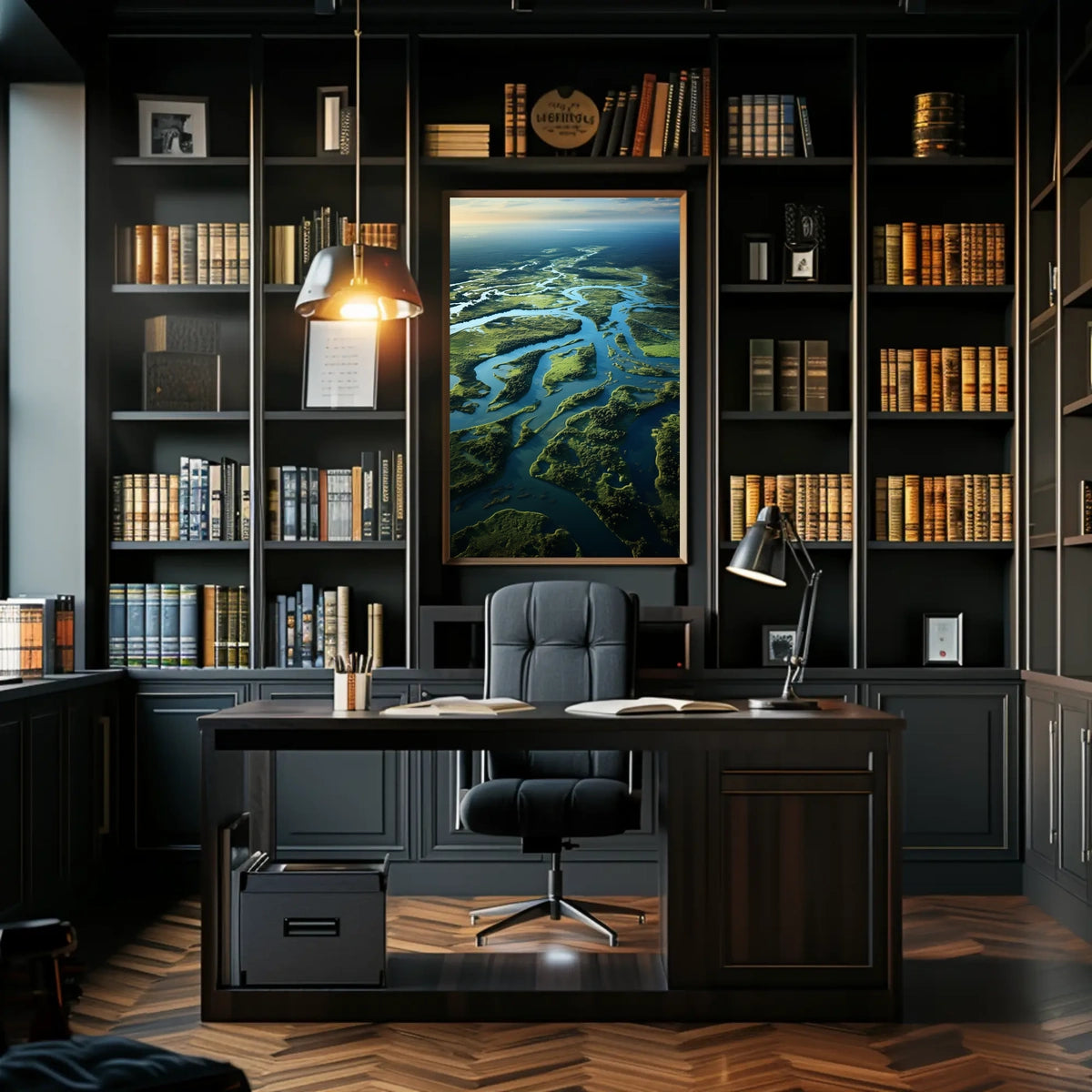 Serene River Landscape Poster