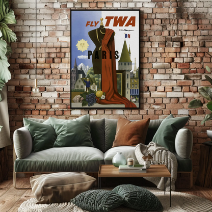 Fly TWA Paris Poster