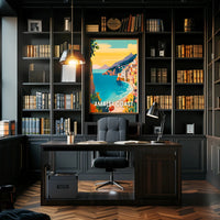 Amalfi Coast Scenic Travel Modern Illustration Poster