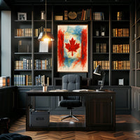 Canadian Maple Leaf Watercolor Poster