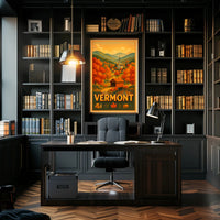 Vermont Autumn Scenic Poster Wall Art Print