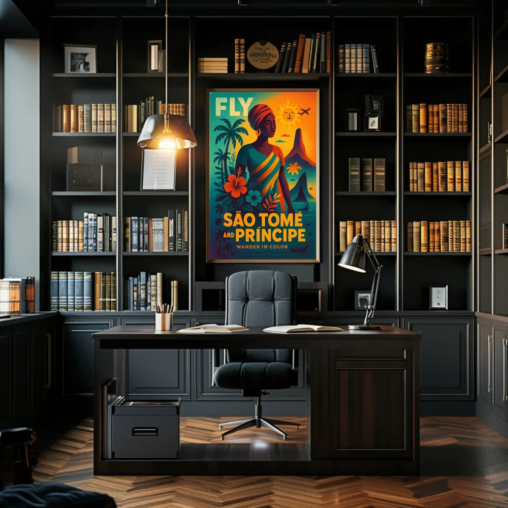 São Tomé and Príncipe Travel Poster Vibrant Island Escape PosterGoat