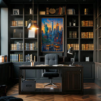 New York Cityscape Landmark Skyline Poster Modern Wall Art