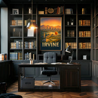 Irvine Scenic View Hot Air Balloon City Skyline Mountains Poster
