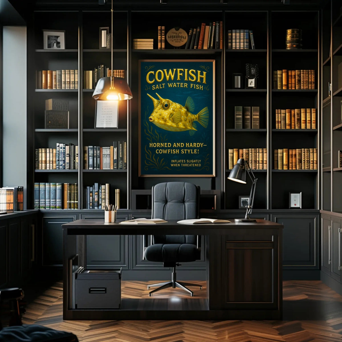 Cowfish A Unique Saltwater Species Poster