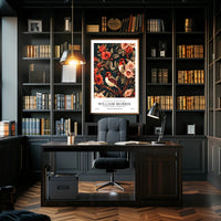 William Morris-Inspired Vintage Floral Illustration Cultural Poster