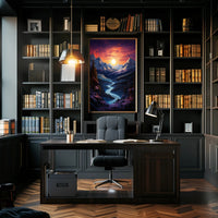 Majestic Mountain Sunset Poster