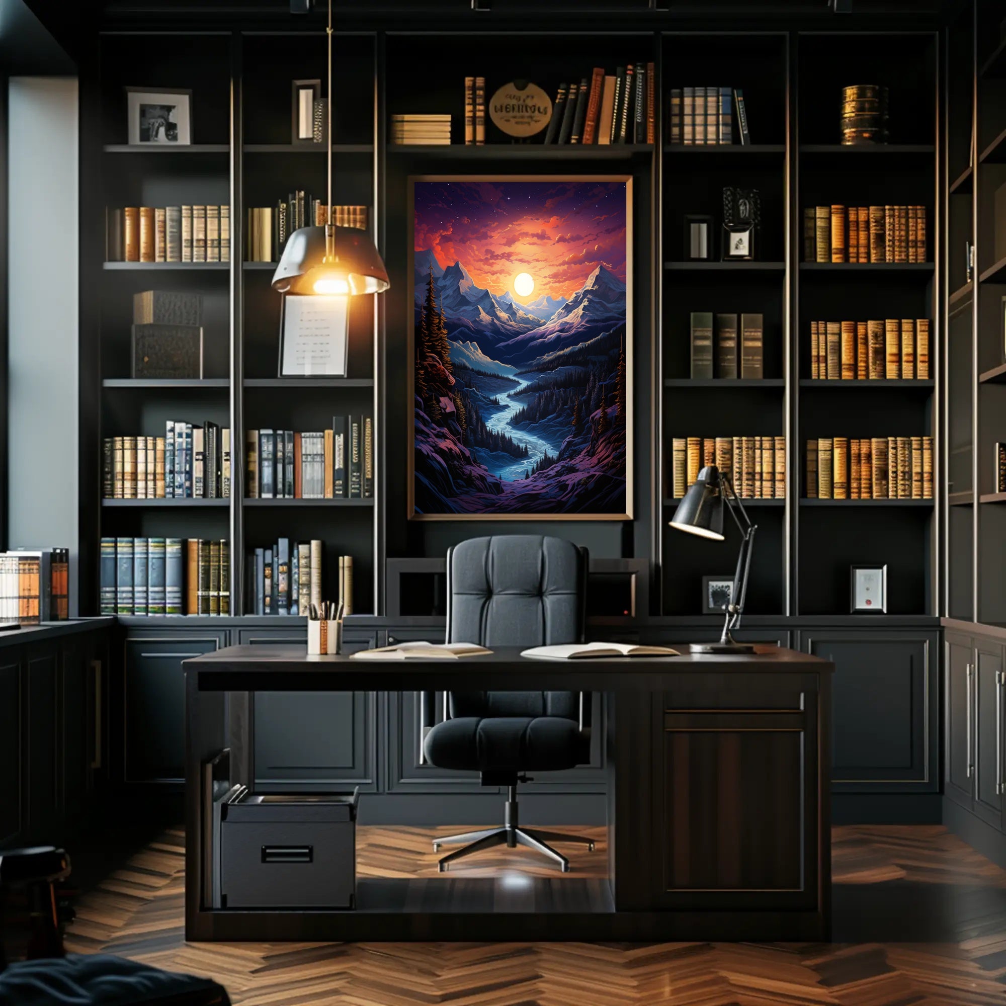 Majestic Mountain Sunset Poster