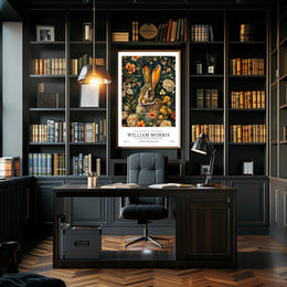 Elegant Rabbit Design Celebrates British Cultural Heritage Poster