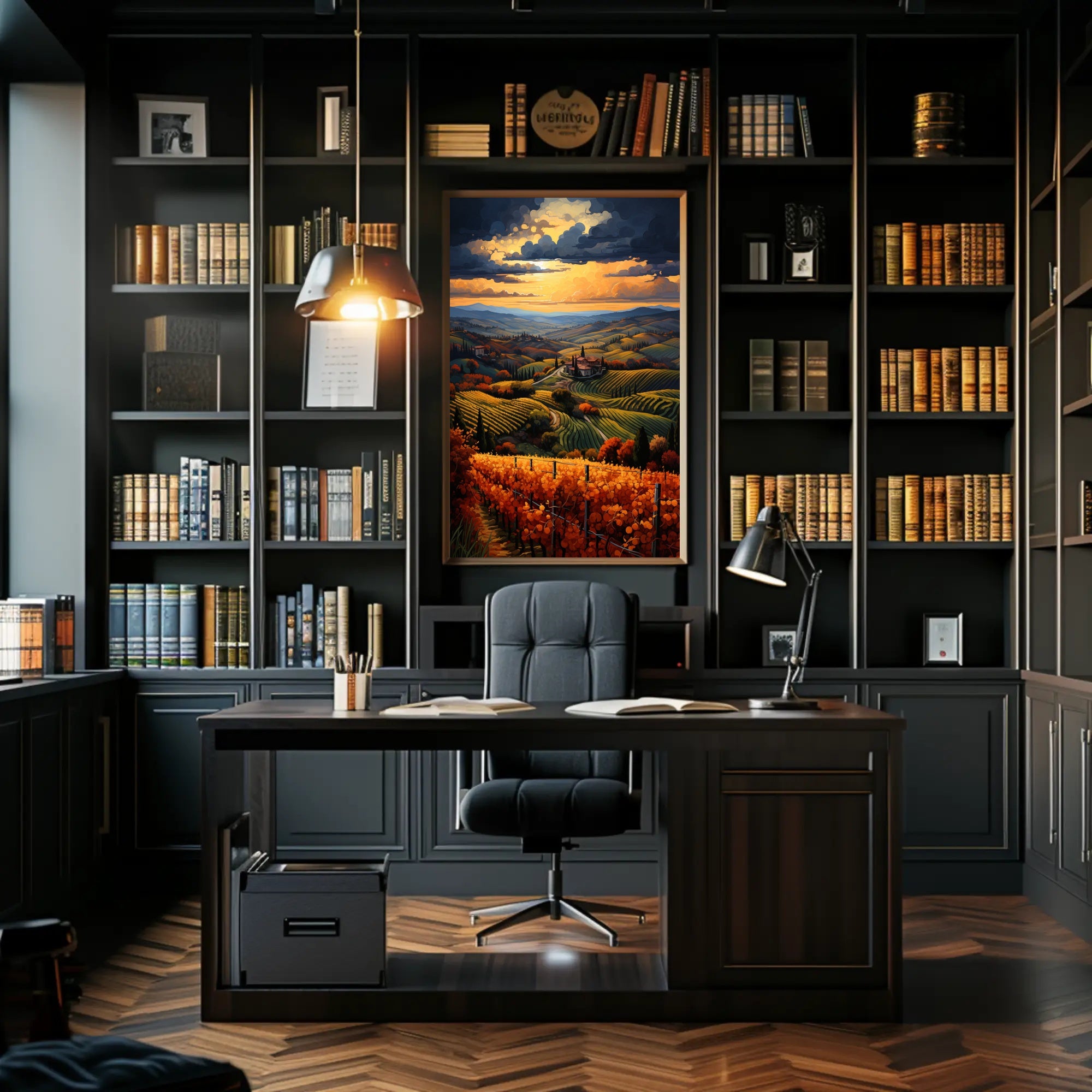 Golden Vineyard At Sunset Poster