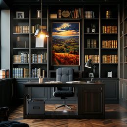 Golden Vineyard At Sunset Poster