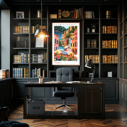 Portofino Flower Market Poster PosterGoat