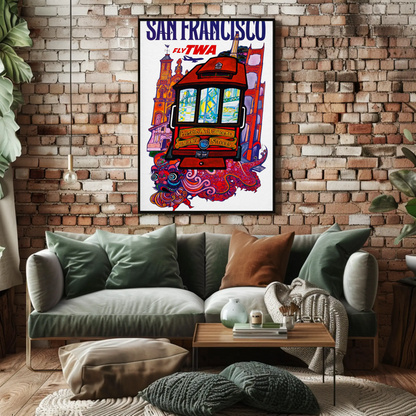 Fly TWA to San Francisco Travel Poster by David Klein