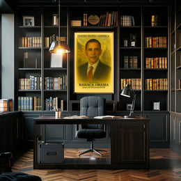 Barack Obama 44th President of the United States Vintage Watercolor Poster