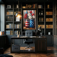 Mason Jars Painted In American Flag Colors Wall Poster