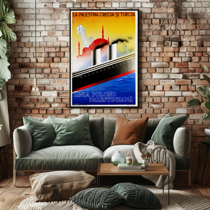 Poland Palestine Greece Turkey Cruise Vintage Poster