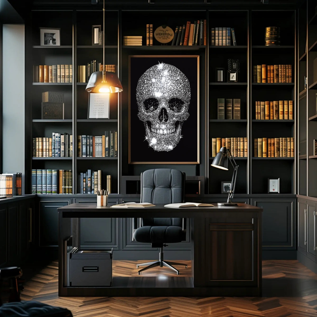 Skull Diamonds Luxurious Striking Poster