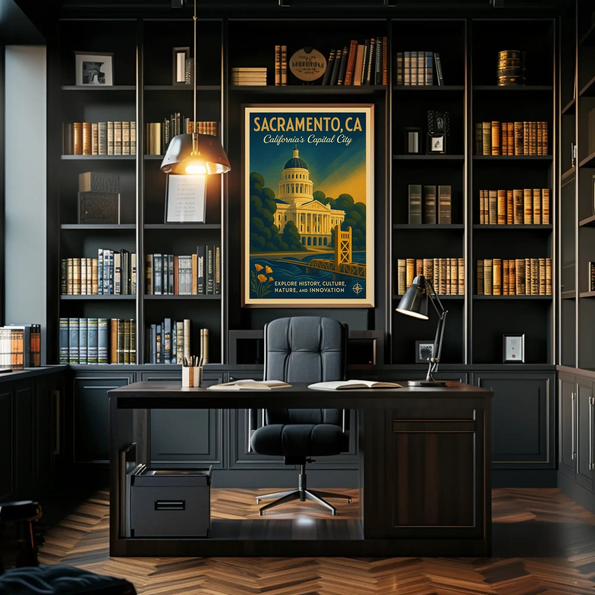 Sacramento California Vintage Capitol Poster Art Print