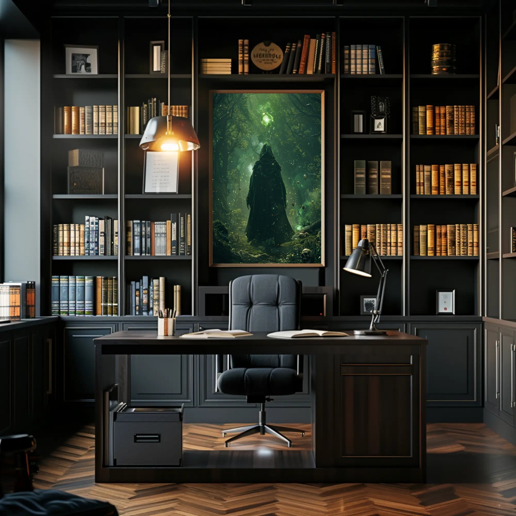 Mystical Forest Sorcerer Scene Fantasy or Mythology Poster PosterGoat