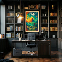 Fly to National Parks Adventure Poster
