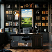 Serene Golf Course Scene Illustrative Sports Poster