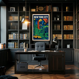 New York City Poster Abstract Travel Colorful Wall Art