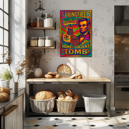 Springfield Abraham Lincoln Travel Poster