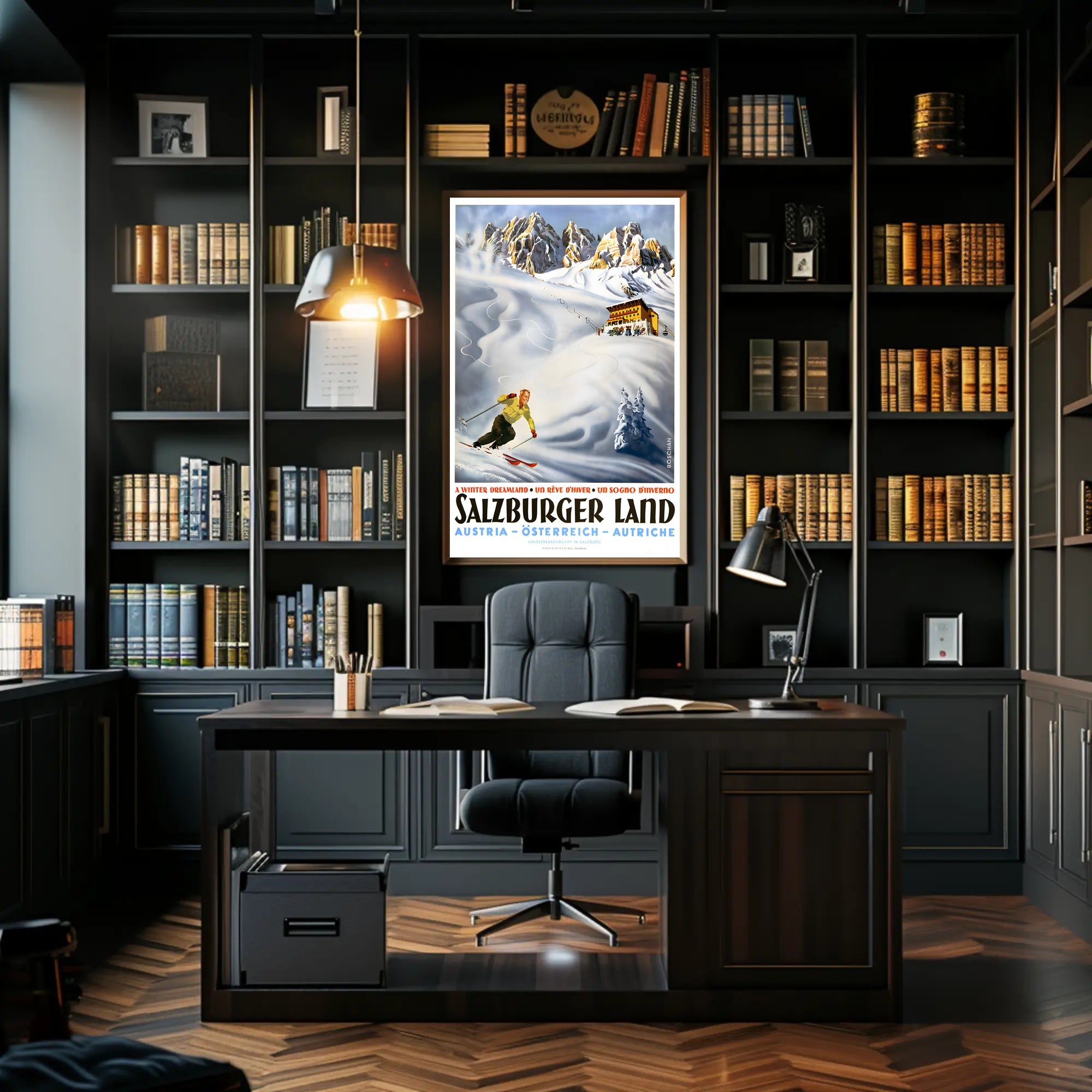 Salzburger Winter Adventure Vintage Travel Poster PosterGoat