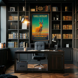 Saiga Antelope A Living Relic Poster