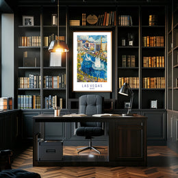 Las Vegas Cityscape Watercolor Illustration Travel Poster PosterGoat