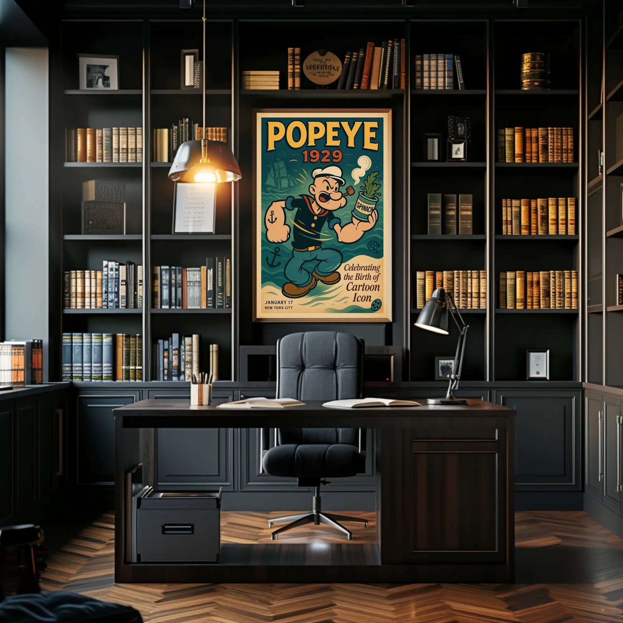 Classic Popeye Nostalgia with Vintage Nautical Theme Pop Culture Poster