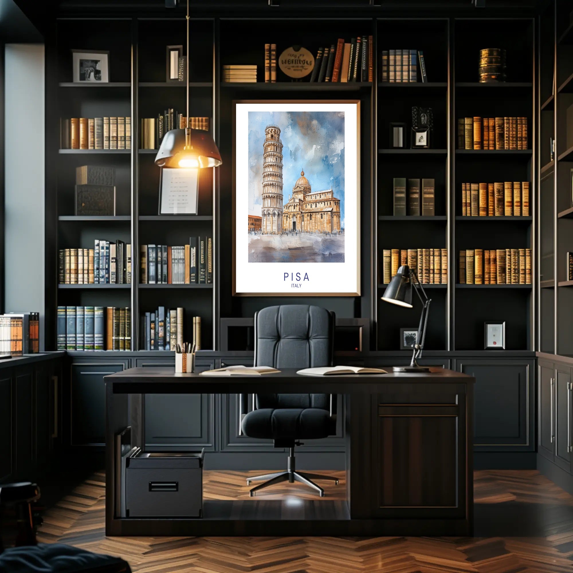 Leaning Tower of Pisa Watercolor Travel Poster PosterGoat