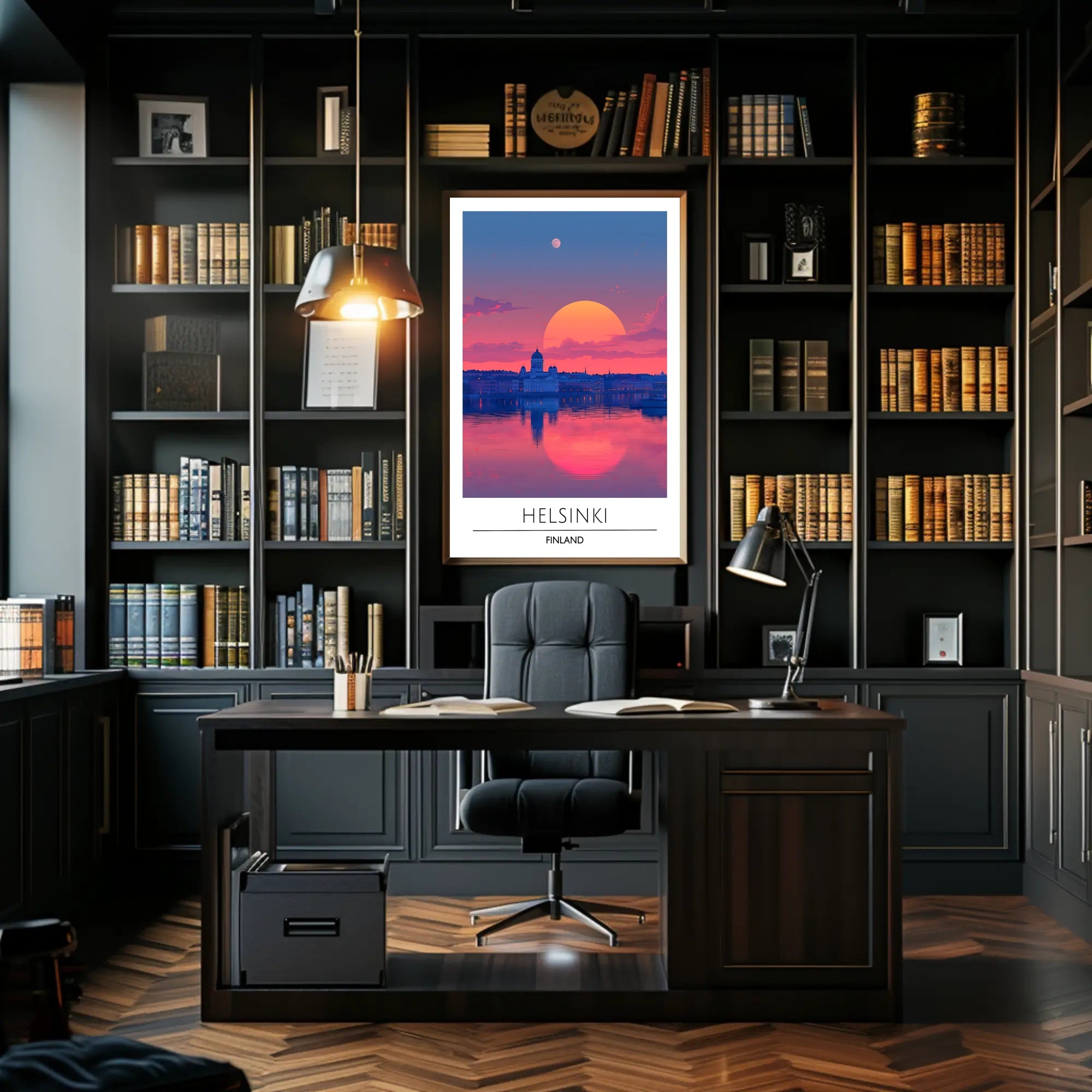 Helsinki Sunset Cityscape Poster Urban or Cityscape Poster