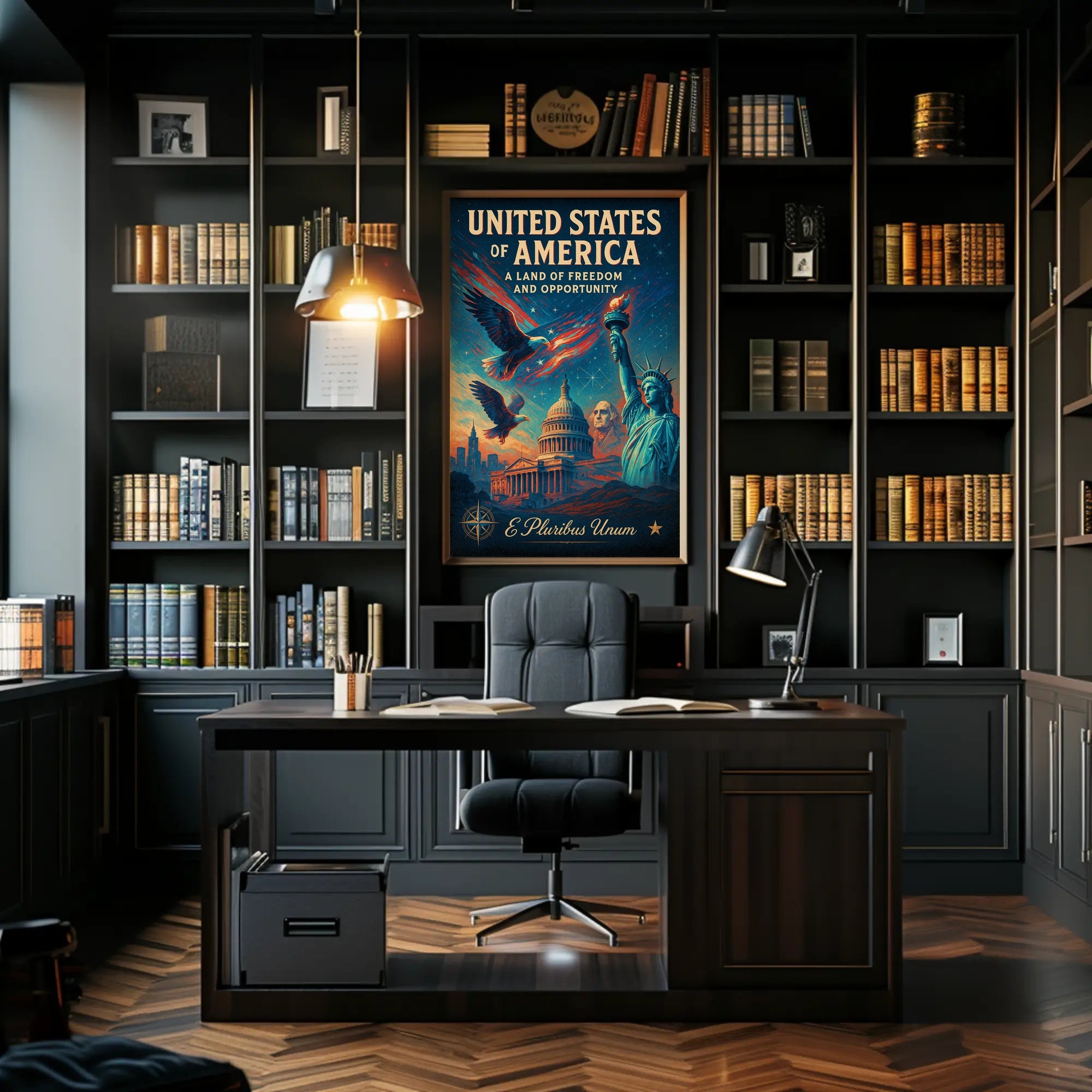 United States of America Land of Freedom and Opportunity Poster PosterGoat