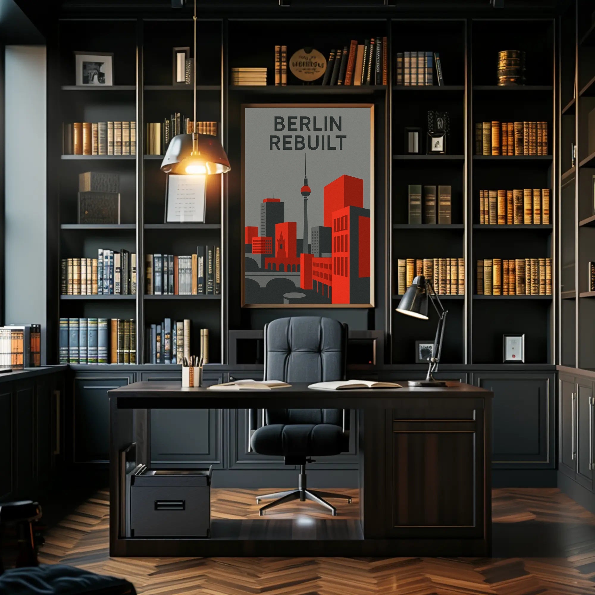 BERLIN REBUILT: Modern Cityscape Urban Art Poster