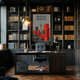 BERLIN REBUILT: Modern Cityscape Urban Art Poster